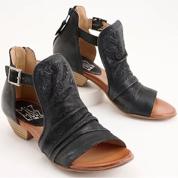 Miz Mooz Leather Wide Width Heeled Sandals - Picture 1 of 16